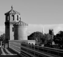 IMG_4581 Haverhill Downtown River Loop Basiliere Bridge Black and white b&w
